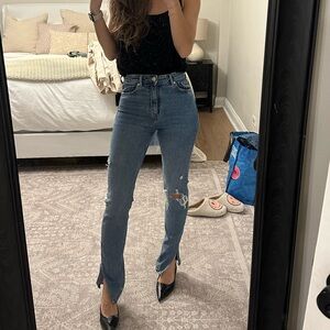Zara Skinny split hem jeans